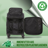 Aerolite Erweiterbarer Premium-Kabinenkoffer 55x40x23cm auf 55x40x26cm – Maximalgröße für Wizz Air Priority, Lufthansa, Eurowings, Norwegian – Leichter 4-Rollen Handgepäck-Trolley, 50L, Schwarz