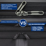 Aerolite Erweiterbarer Premium-Kabinenkoffer 55x40x23cm auf 55x40x26cm – Maximalgröße für Wizz Air Priority, Lufthansa, Eurowings, Norwegian – Leichter 4-Rollen Handgepäck-Trolley, 50L, Schwarz