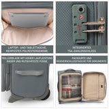 Aerolite Erweiterbarer Weichschalen-Handgepäckkoffer 55x40x20cm auf 55x40x23cm – Ryanair Priority, Wizz Air Priority, Lufthansa Max Größe – Leichter Kabinentrolley mit 2 Rollen