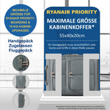 Aerolite Erweiterbarer Weichschalen-Handgepäckkoffer 55x40x20cm auf 55x40x23cm – Ryanair Priority, Wizz Air Priority, Lufthansa Max Größe – Leichter Kabinentrolley mit 2 Rollen