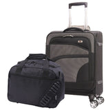 Aerolite Handgepäck Set – 55x40x20cm erweiterbar auf 55x40x23cm Kabinenkoffer mit TSA-Schloss & 4 Rollen + 40x30x20cm Untersitz Reisetasche, Ryanair & Wizz Air Priority + Lufthansa MAX Handgepäck (2-teilig)
