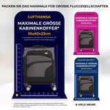 Aerolite Erweiterbarer 55x40x20cm bis 55x40x23cm 4-Rad Kabinentrolley – MAX-Größe für Ryanair Priority, Wizz Air & Lufthansa, Ultraleichter Weichschalen-Handgepäckkoffer mit TSA-Schloss