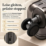 Aerolite M-Lite Kabinenkoffer mit Aluminiumrahmen 55 x 40 x 20 cm, Hinomoto STOP-Rollen, Reißverschlussloses TSA-Verschlusssystem, Frontfach für Laptop, 15 Jahre Garantie – Holzkohle