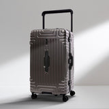 Aerolite Koffer ohne Reißverschluss, Premium Hartschalenkoffer mit Aluminiumrahmen, TSA-Sicherheitsverschluss, leise Hinomoto-Rollen, 97,6 L großes Reisegepäck - Holzkohle