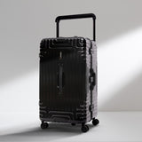 Aerolite Koffer ohne Reißverschluss, Premium Hartschalenkoffer mit Aluminiumrahmen, TSA-Sicherheitsverschluss, leise Hinomoto-Rollen, 97,6 L großes Reisegepäck - Schwarz