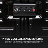 Aerolite Koffer ohne Reißverschluss, Premium Hartschalenkoffer mit Aluminiumrahmen, TSA-Sicherheitsverschluss, leise Hinomoto-Rollen, 97,6 L großes Reisegepäck - Schwarz