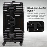 Aerolite Koffer ohne Reißverschluss, Premium Hartschalenkoffer mit Aluminiumrahmen, TSA-Sicherheitsverschluss, leise Hinomoto-Rollen, 97,6 L großes Reisegepäck - Schwarz