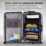 Aerolite Koffer ohne Reißverschluss, Premium Hartschalenkoffer mit Aluminiumrahmen, TSA-Sicherheitsverschluss, leise Hinomoto-Rollen, 97,6 L großes Reisegepäck - Holzkohle