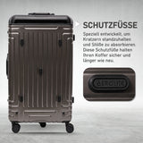 Aerolite Koffer ohne Reißverschluss, Premium Hartschalenkoffer mit Aluminiumrahmen, TSA-Sicherheitsverschluss, leise Hinomoto-Rollen, 97,6 L großes Reisegepäck - Holzkohle