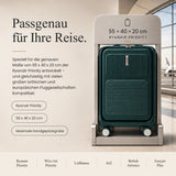 Aerolite FLX Kabinenkoffer mit Frontöffnung 55 x 40 x 20/23 cm, erweiterbares Handgepäck mit Laptopfach, USB-Ladefunktion, TSA-Schloss & leisen Rollen – Grün