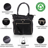Aerolite 45x36x20cm Easyjet Maximal Super Premium Qualität Ökofreundliche Laptoptasche - Passend für bis zu 16,5", Übernacht-Handkabinengepäck Schultertasche Gesteppt mit 10 Jahren Garantie (Schwarz)