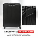 Aerolite M-Lite 29“ Großer Koffer - Langlebiges PP Polypropylen, 76x50x30cm Check-In Gepäck, USB Aufladung, TSA Schloss, Telefonhalter, Geräuscharme Hinomoto Räder
