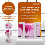MiniMax Kinder-Ride-On-Koffer 45x36x20cm – Einhorn-Design – 4-teiliges Reiseset mit Turnbeutel, Nackenkissen & 50+ Stickern – EasyJet Max Handgepäckgröße 29L Trolley