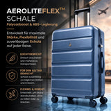 Aerolite Premium Hartschalenkoffer 32 Zoll – Extra großes Aufgabegepäck (144 L) mit TSA-Zahlenschloss, 8 Doppelrollen, ABS-Polycarbonat-Hartschale & organisiertem Innenraum (Blau)
