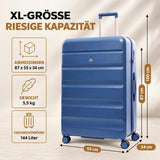 Aerolite Premium Hartschalenkoffer 32 Zoll – Extra großes Aufgabegepäck (144 L) mit TSA-Zahlenschloss, 8 Doppelrollen, ABS-Polycarbonat-Hartschale & organisiertem Innenraum (Blau)