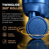 Aerolite Premium Hartschalenkoffer 32 Zoll – Extra großes Aufgabegepäck (144 L) mit TSA-Zahlenschloss, 8 Doppelrollen, ABS-Polycarbonat-Hartschale & organisiertem Innenraum (Blau)