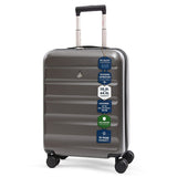Aerolite Erweiterbarer Lufthansa Handgepäck Koffer 55 × 40 × 20 cm bis 55 × 40 × 23 cm – Kabinenkoffer mit TSA-Schloss, 8 Doppelrollen & robuster ABS-Polycarbonat-Hartschale, passend für Lufthansa, Wizz Air Priority & Ryanair Priority (Graphite Shadow)