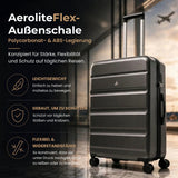Aerolite Großer Hartschalenkoffer 28" (100 L) aus ABS-Polycarbonat, 4 Doppelrollen, TSA-Zahlenschloss, Leichtes Aufgabegepäck – Graphite Shadow