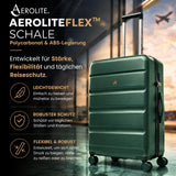 Aerolite Premium Hartschalenkoffer 32 Zoll – Extra großes Aufgabegepäck (144 L) mit TSA-Zahlenschloss, 8 Doppelrollen, ABS-Polycarbonat-Hartschale & organisiertem Innenraum (Waldgrün)