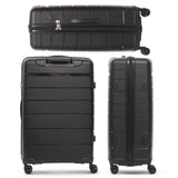 Aerolite Premium PP 2er-Kofferset – Leichte Polypropylen-Hartschalenkoffer mit 4 Doppel-Spinnerrollen & TSA-Schloss, erweiterbarer Kabinenkoffer (21”), großer Koffer (28”), inkl. erweiterbarem Handgepäck – Schwarz