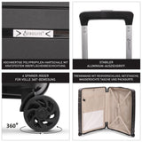 Aerolite Premium PP 2er-Kofferset – Leichte Polypropylen-Hartschalenkoffer mit 4 Doppel-Spinnerrollen & TSA-Schloss, erweiterbarer Kabinenkoffer (21”), großer Koffer (28”), inkl. erweiterbarem Handgepäck – Schwarz