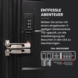 Aerolite Premium PP 2er-Kofferset – Leichte Polypropylen-Hartschalenkoffer mit 4 Doppel-Spinnerrollen & TSA-Schloss, erweiterbarer Kabinenkoffer (21”), großer Koffer (28”), inkl. erweiterbarem Handgepäck – Schwarz