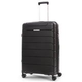 Aerolite Premium PP 2er-Kofferset – Leichte Polypropylen-Hartschalenkoffer mit 4 Doppel-Spinnerrollen & TSA-Schloss, erweiterbarer Kabinenkoffer (21”), großer Koffer (28”), inkl. erweiterbarem Handgepäck – Schwarz