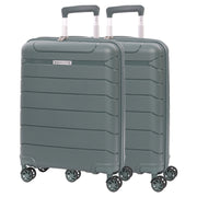 Aerolite Lufthansa Handgepäck 55x40x23 cm – PP Hartschalen-Kabinenkoffer, Erweiterbar (55x40x20 bis 55x40x23 cm), Ryanair & Wizz Air Priority kompatibel, YKK Reißverschluss, TSA-Schloss & 4 Rollen (2er-Set)