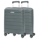 Aerolite PP Kabinenkoffer 55x40x20–23 cm Erweiterbar – Lufthansa Max Größe, Ryanair & Wizz Air Priority Handgepäck, Leichter Hartschalen Trolley mit YKK Reißverschluss, TSA Schloss & 4 Rollen (2er-Set)