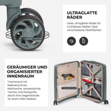 Aerolite PP Kabinenkoffer 55x40x20–23 cm Erweiterbar – Lufthansa Max Größe, Ryanair & Wizz Air Priority Handgepäck, Leichter Hartschalen Trolley mit YKK Reißverschluss, TSA Schloss & 4 Rollen