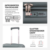 Aerolite PP Kabinenkoffer 55x40x20–23 cm Erweiterbar – Lufthansa Max Größe, Ryanair & Wizz Air Priority Handgepäck, Leichter Hartschalen Trolley mit YKK Reißverschluss, TSA Schloss & 4 Rollen