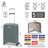Aerolite Premium PP 2er-Kofferset – Leichte Polypropylen-Hartschalenkoffer mit 4 Doppel-Spinnerrollen & TSA-Schloss, erweiterbarer Kabinenkoffer (21”), großer Koffer (28”), inkl. erweiterbarem Handgepäck – Dunkelgrün