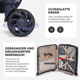 Aerolite Premium PP 2er-Kofferset – Leichte Polypropylen-Hartschalenkoffer mit 4 Doppel-Spinnerrollen & TSA-Schloss, erweiterbarer Kabinenkoffer (21”), großer Koffer (28”), inkl. erweiterbarem Handgepäck – Marine