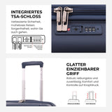Aerolite Premium PP 2er-Kofferset – Leichte Polypropylen-Hartschalenkoffer mit 4 Doppel-Spinnerrollen & TSA-Schloss, erweiterbarer Kabinenkoffer (21”), großer Koffer (28”), inkl. erweiterbarem Handgepäck – Marine