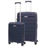Aerolite Premium PP 2er-Kofferset – Leichte Polypropylen-Hartschalenkoffer mit 4 Doppel-Spinnerrollen & TSA-Schloss, erweiterbarer Kabinenkoffer (21”), großer Koffer (28”), inkl. erweiterbarem Handgepäck – Marine