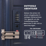 Aerolite Premium PP 2er-Kofferset – Leichte Polypropylen-Hartschalenkoffer mit 4 Doppel-Spinnerrollen & TSA-Schloss, erweiterbarer Kabinenkoffer (21”), großer Koffer (28”), inkl. erweiterbarem Handgepäck – Marine