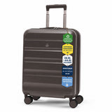 Aerolite Lufthansa Handgepäck 55x40x23 cm – Erweiterbarer Hartschalen-Kabinenkoffer (55x40x20 bis 55x40x23 cm), Ryanair Priority & Wizz Air Priority kompatibel, Leicht, 4 Rollen - Holzkohle