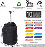 Aerolite 40x20x25cm Ryanair Maximaler Premium Qualität Ökofreundlicher Rucksack - Trolley mit 2 Rädern, ausziehbarem Griff, 10 Jahre Markengarantie - Aerolite DE