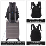 Aerolite Lufthansa Gepäck-Set – Kabinentrolley 55x40x20/23 + Unter-Sitz-Rucksack 40x30x10, Handgepäck für Lufthansa, Swiss, Austrian, Recycelt, Erweiterbar, Leicht, 10 Jahre Garantie
