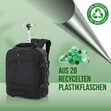 Aerolite 45x36x20cm Easyjet Maximalgröße Premium Rucksack - Trolley mit 2 Rädern, aus recyceltem, umweltfreundlichem Material, Handgepäck mit ausziehbarem Griff, 10 Jahre Garantie - Aerolite DE