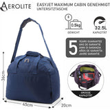 Aerolite (45x36x20cm) Neue und verbesserte 2024 Easyjet maximale Größe Reisetasche Kabinengepäck unter dem Sitz Flugtasche, Schwarz - Aerolite DE
