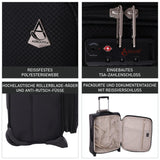 Aerolite Lufthansa Gepäck-Set – Kabinentrolley 55x40x20/23 + Unter-Sitz-Rucksack 40x30x10, Handgepäck für Lufthansa, Swiss, Austrian, Recycelt, Erweiterbar, Leicht, 10 Jahre Garantie