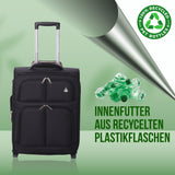 Aerolite Lufthansa Gepäck-Set – Kabinentrolley 55x40x20/23 + Unter-Sitz-Rucksack 40x30x10, Handgepäck für Lufthansa, Swiss, Austrian, Recycelt, Erweiterbar, Leicht, 10 Jahre Garantie