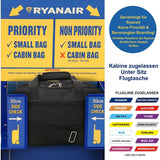 Aerolite (55x40x20cm) Ryanair Höchstbetrag 4 Rollen Leichter Hartschale Bordgepäck Handgepäck Handgepäckkoffer Kabinentrolley Trolley Koffer, Kohlegrau