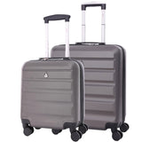 Aerolite 56x45x25 easyJet/British Airways/Jet2 Höchstbetrag 8 - Rad Handgepäck Leichtgewicht Hartschale Bordgepäck Kabinentrolley Reisekoffer Trolley Koffer (Kohlegrau) - Aerolite DE