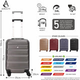 Aerolite Handschalen - Handgepäck - Trolley - Koffer - Set, leichtes ABS (Acrylonitrile Butadiene Styrene), Hartschale, 4 - Rad - Trolley - Handgepäck, zugelassen für Lufthansa, Ryanair, Jet2 und viele mehr - Aerolite DE