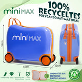 Aerolite MiniMax Kinder - Ride - On - Koffer, passend für 45 x 36 x 20 cm, EasyJet, maximale Größe, Kinder - Handgepäck mit Rollen, 29 l (Blau) - Aerolite DE