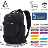 Aerolite Neu 2024 Ryanair 40x20x25 Maximale Größe Handkabinengepäck Handgepäcksrucksack Umhängetasche Reisetasche Flugtasche Handgepäck Rucksack Flugtasche Flugzeug mit 5 Jahre Garantie