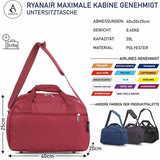 Aerolite New 2024 Ryanair (40x20x25cm) Maximale Größe der Kabinenreisetasche - Nehmen Sie den Max an Bord, Zugelassen für Lufthansa - Aerolite DE