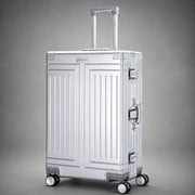 Aerolite M-Lite Großer Vollaluminium-Koffer 28 Zoll, 90 l – Reißverschlussloses Design, TSA-Schlösser, antimikrobieller Innenraum, 15 Jahre Garantie – Silber
